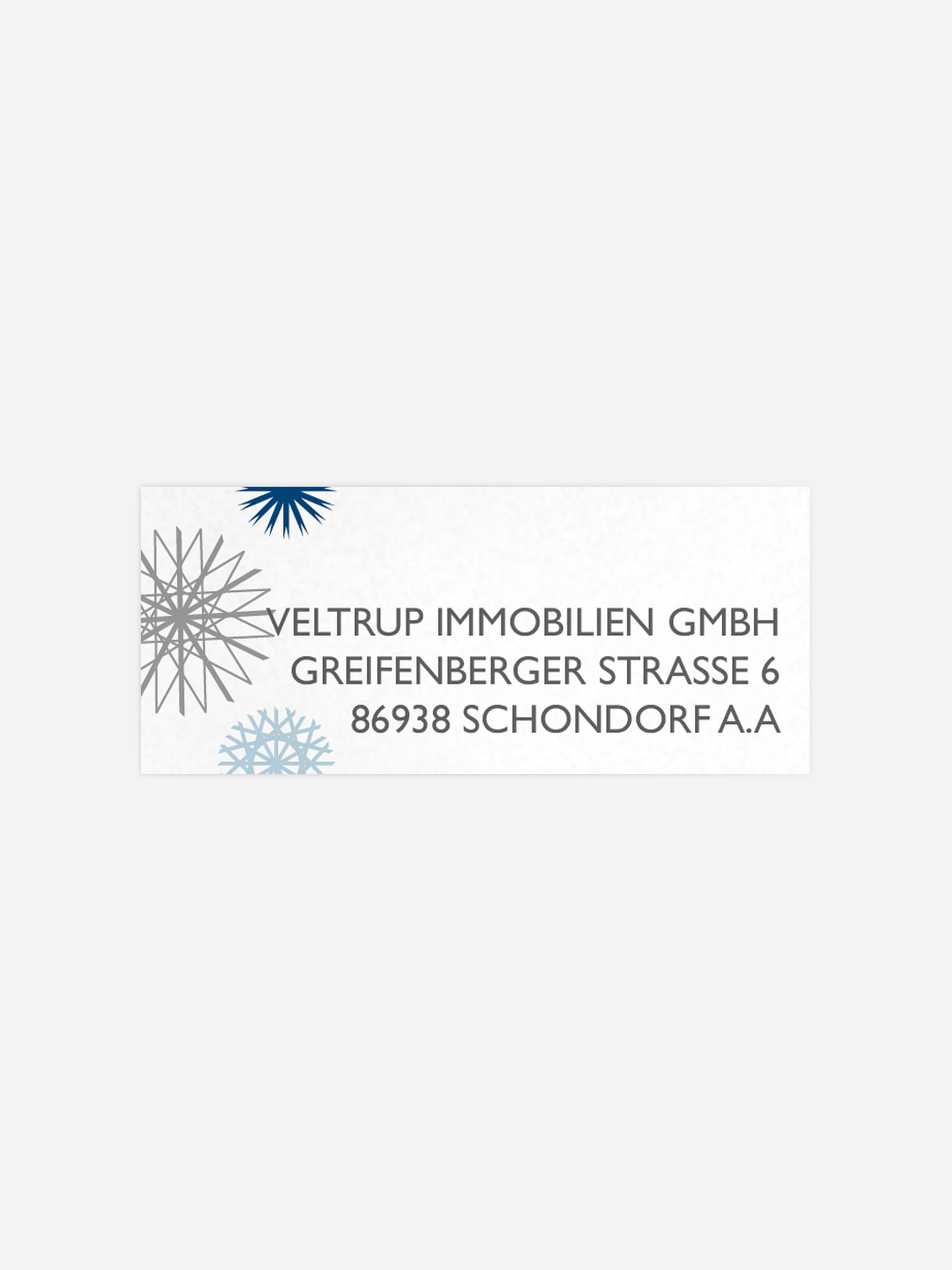 Absenderaufkleber geschäftl. Weihnachten Strohsterne