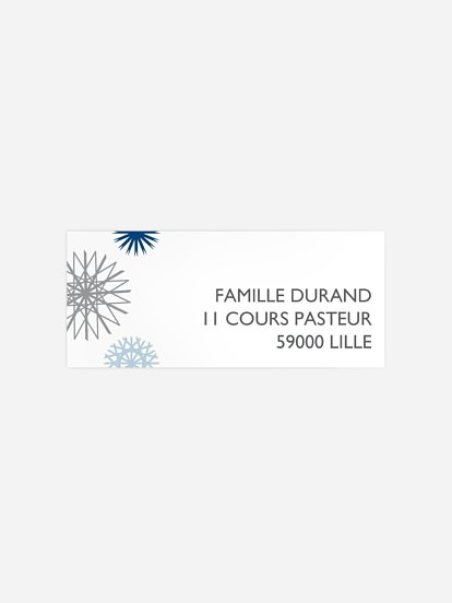 Étiquette expéditeur voeux Mille flocons