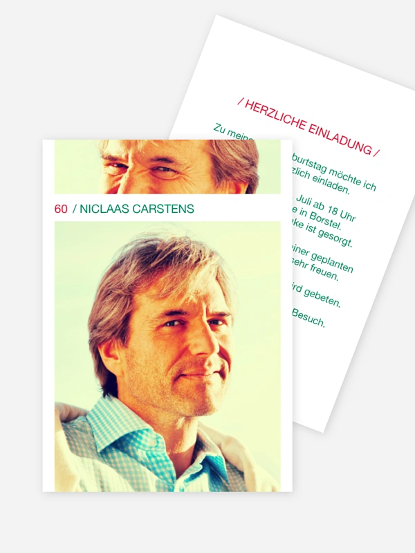 Einladung 60 Geburtstag Fotostreifen