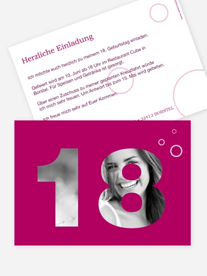 Einladung 18. Geburtstag Zahlreich