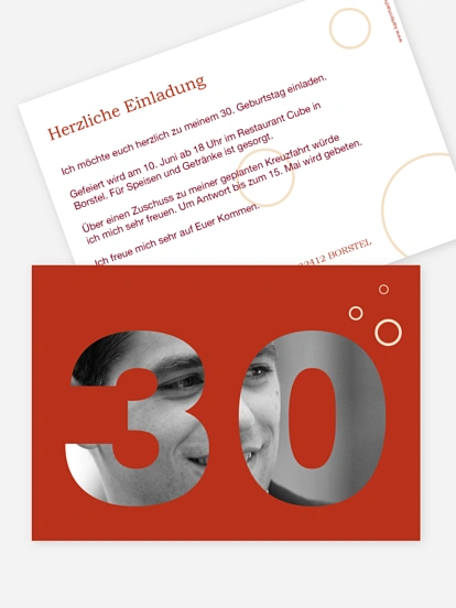 Einladung 30. Geburtstag Zahlreich