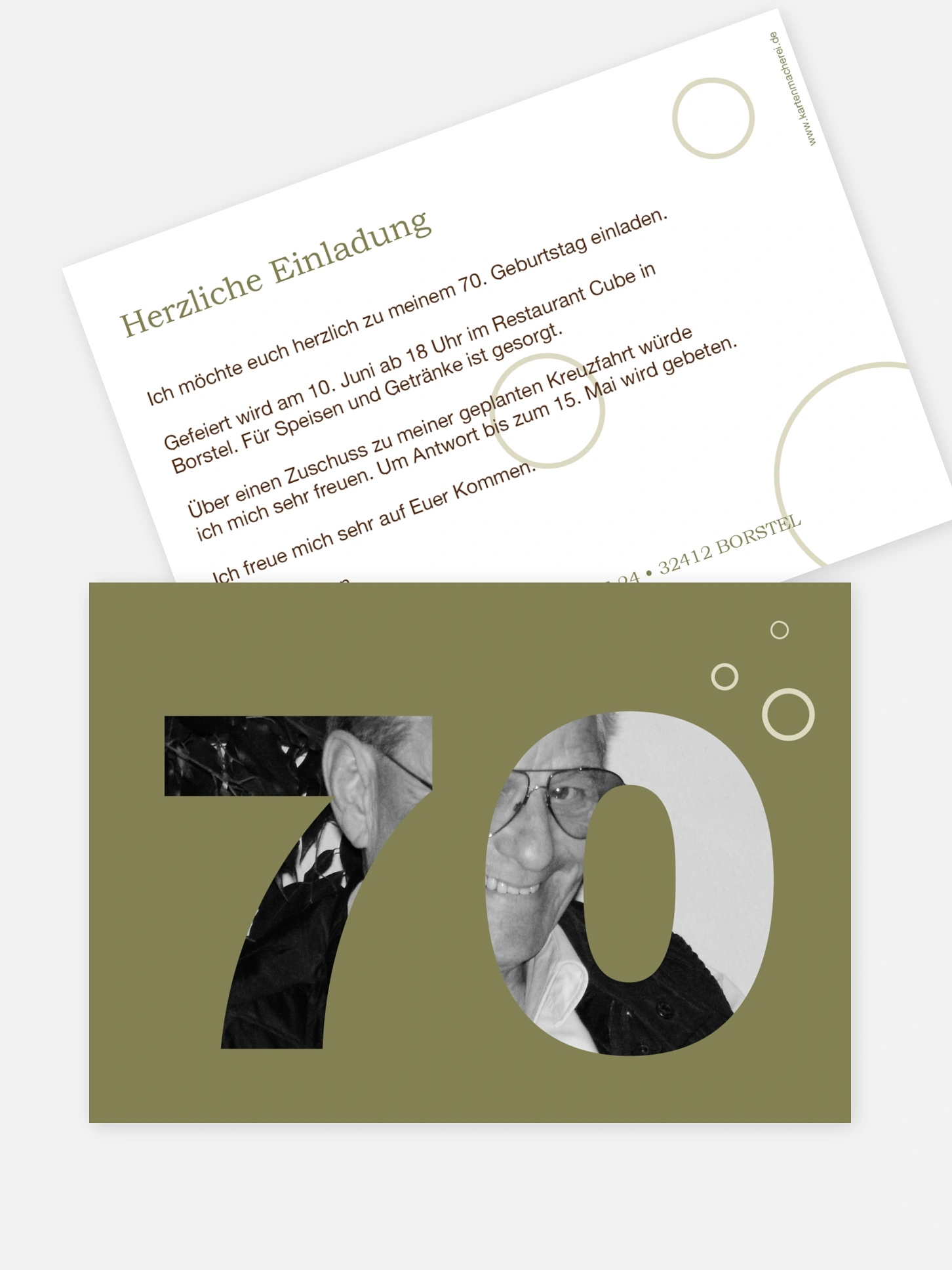 Einladung 70. Geburtstag Zahlreich