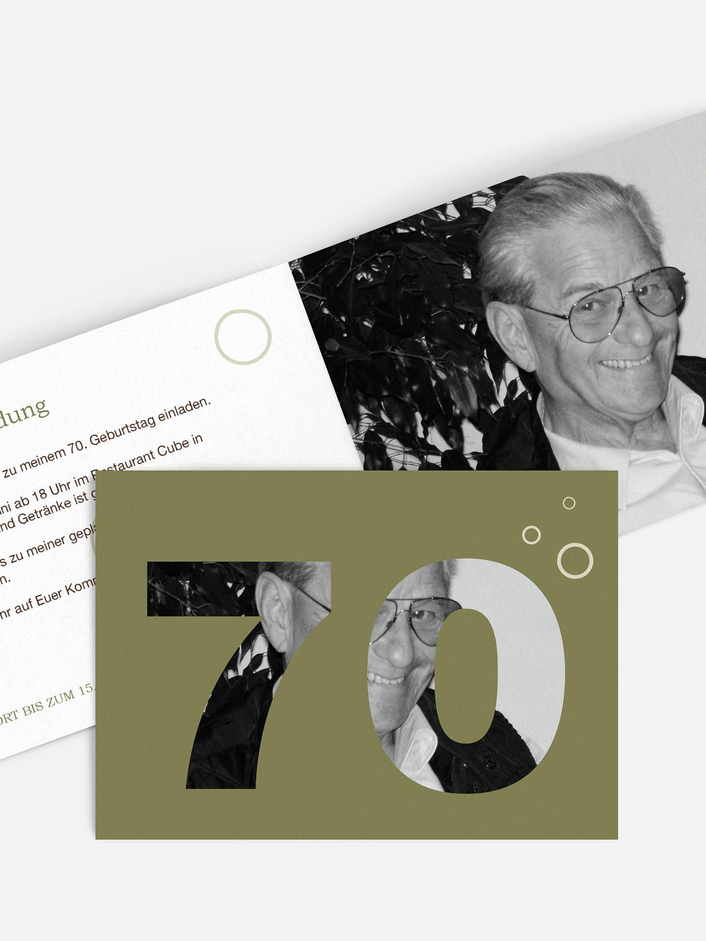Einladung 70. Geburtstag Zahlreich