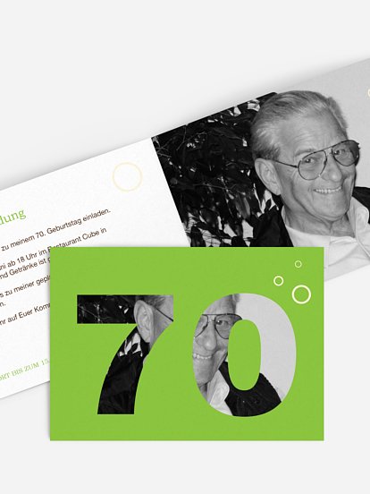 Einladung 70. Geburtstag Zahlreich