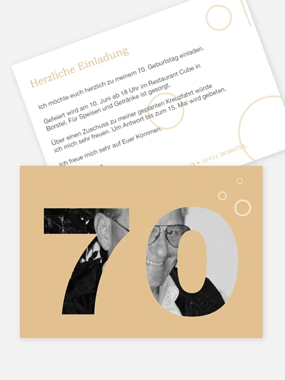 Einladung 70. Geburtstag Zahlreich