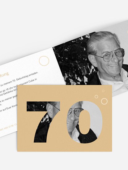 Einladung 70. Geburtstag Zahlreich