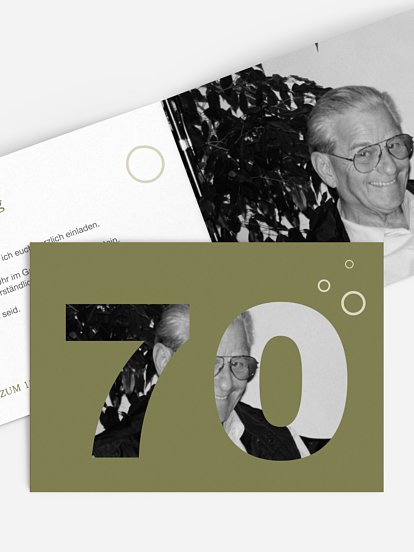 Einladung 70. Geburtstag Zahlreich