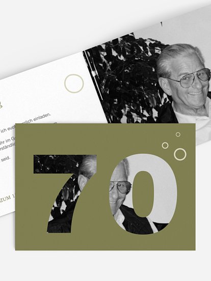 Einladung 70. Geburtstag Zahlreich