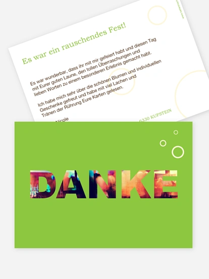 Dankeskarte Geburtstag Zahlreich
