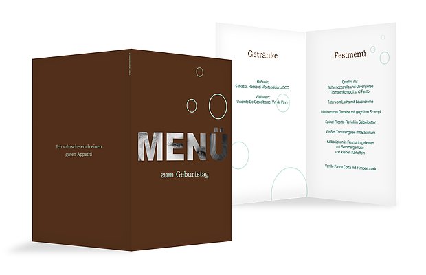 Menükarten zum Geburtstag stilvolle Karten in 12 Tagen