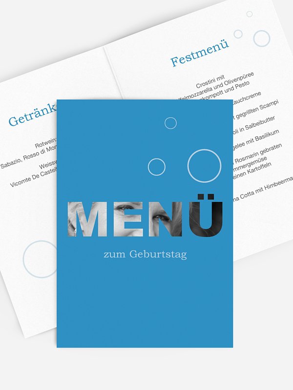 Menükarte Geburtstag "Zahlreich"