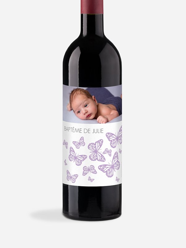 Étiquette pour bouteille Vol de papillons