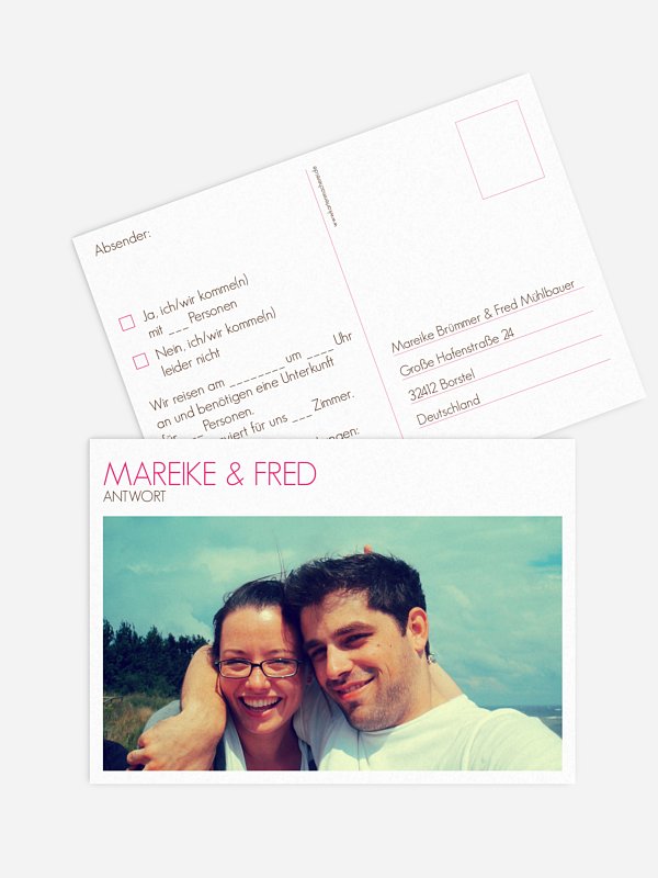 Antwortkarte Hochzeit Formklar