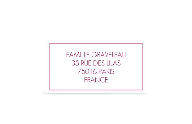 Étiquette destinataire naissance Forme nette