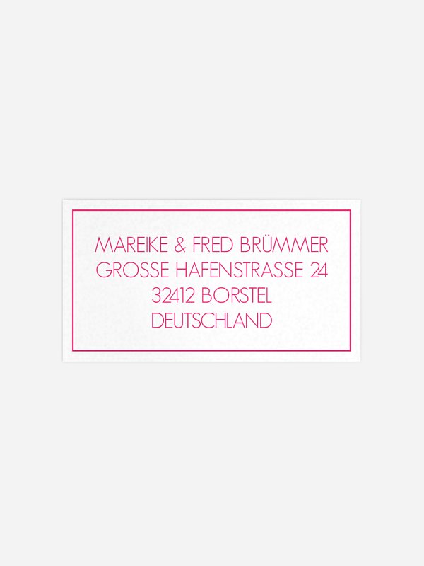 Empfängeraufkleber Hochzeit Formklar