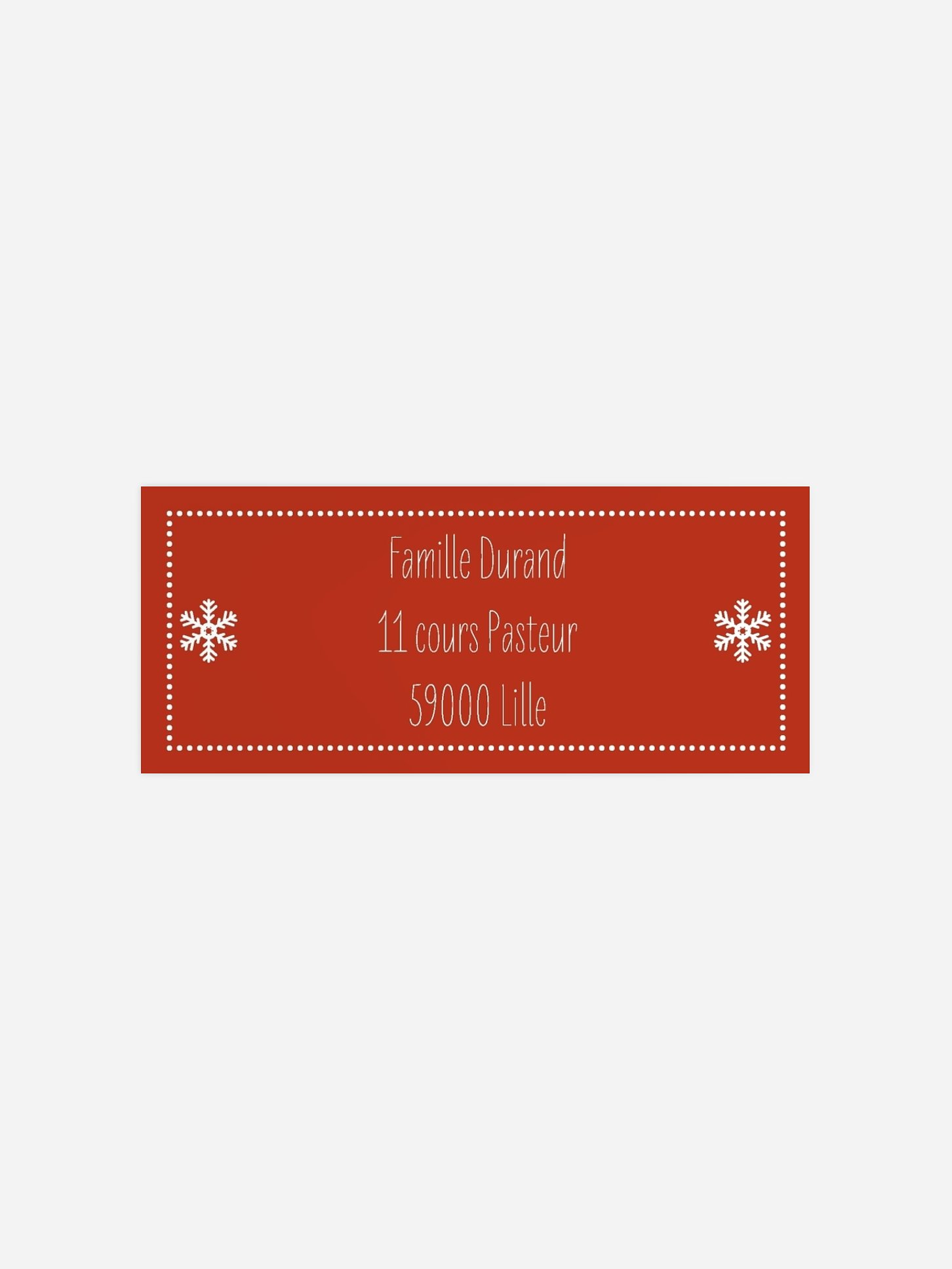 Étiquette expéditeur voeux Joyeuses Fêtes