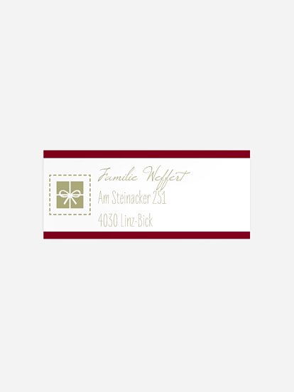 Absenderaufkleber Weihnachten Weihnachtspaket