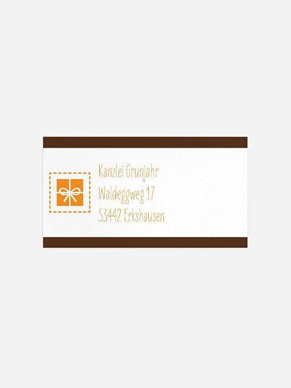 Empfängeraufkleber geschäftl. Weihnachten Weihnachtspaket