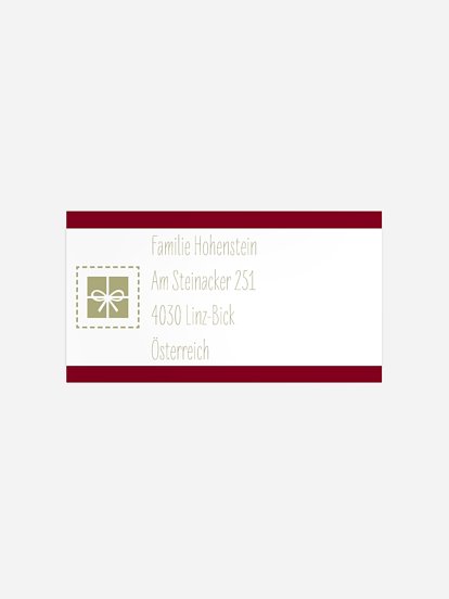 Empfängeraufkleber Weihnachten Weihnachtspaket