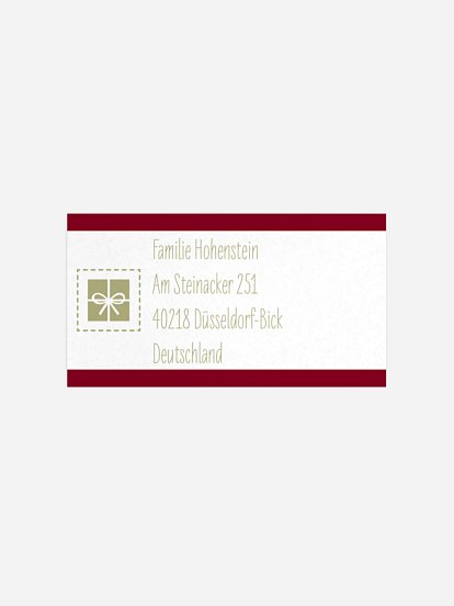 Empfängeraufkleber Weihnachten Weihnachtspaket