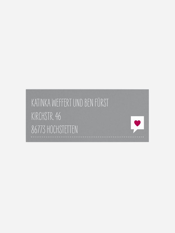 Absenderaufkleber Hochzeit Fotolinie
