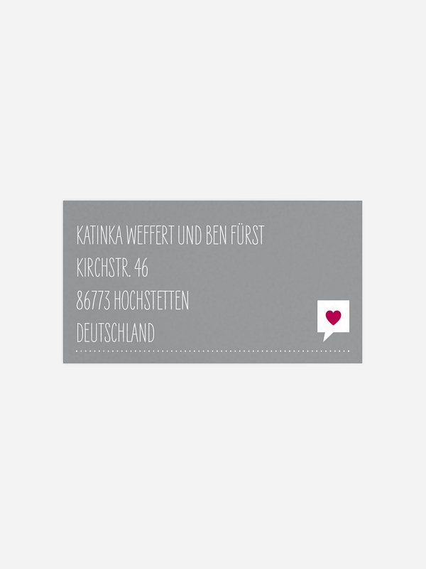 Empfängeraufkleber Hochzeit Fotolinie