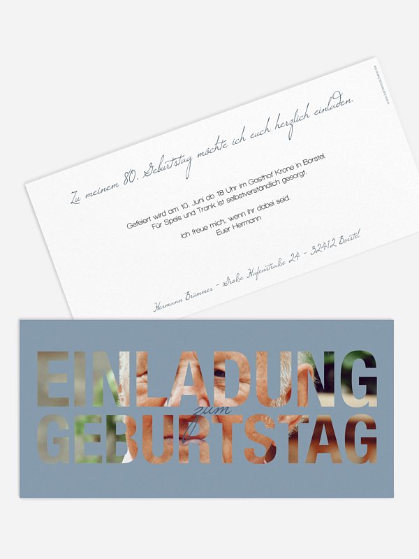 Einladung 80 Geburtstag Einzelstuck