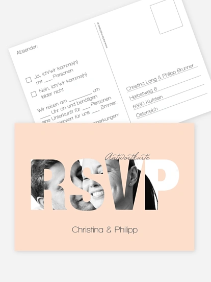Antwortkarte Hochzeit Durchblick