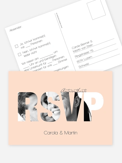 Antwortkarte Hochzeit Durchblick