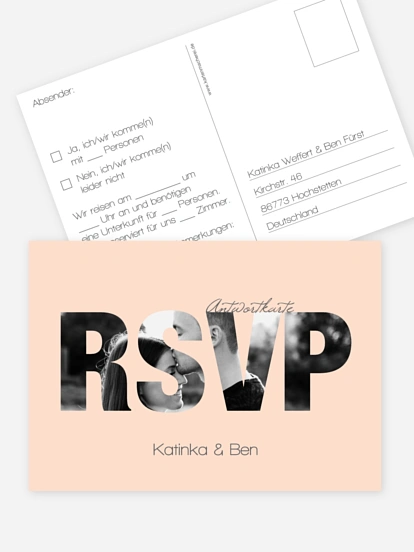 Antwortkarte Hochzeit Durchblick