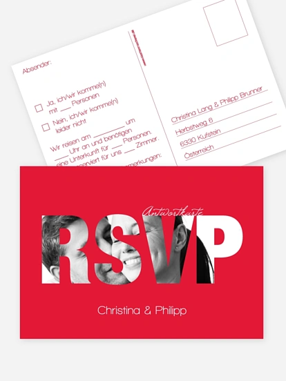 Antwortkarte Hochzeit Durchblick