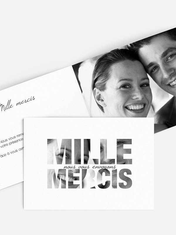 Carte de remerciements Pochoir
