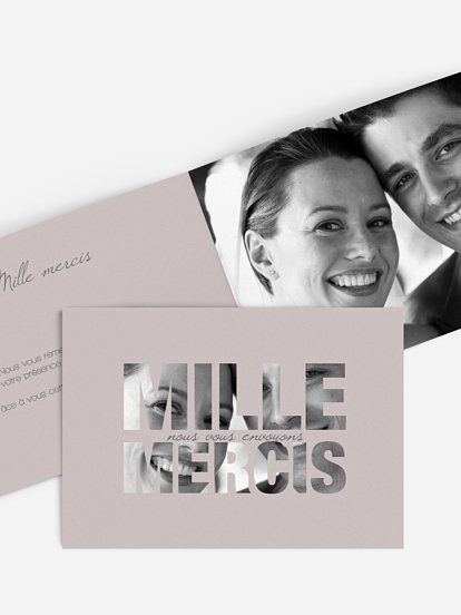 Carte de remerciements Pochoir