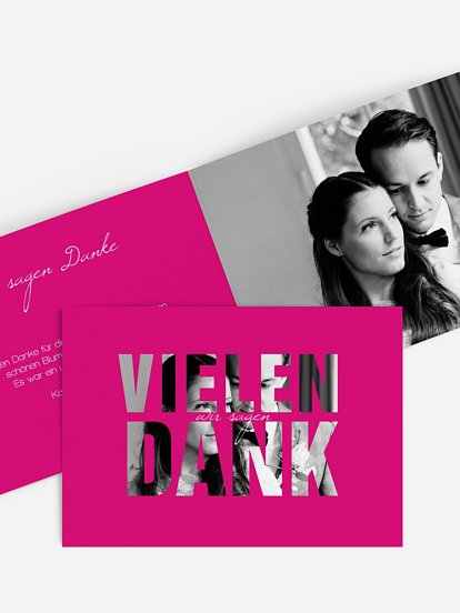 Dankeskarte Hochzeit Durchblick