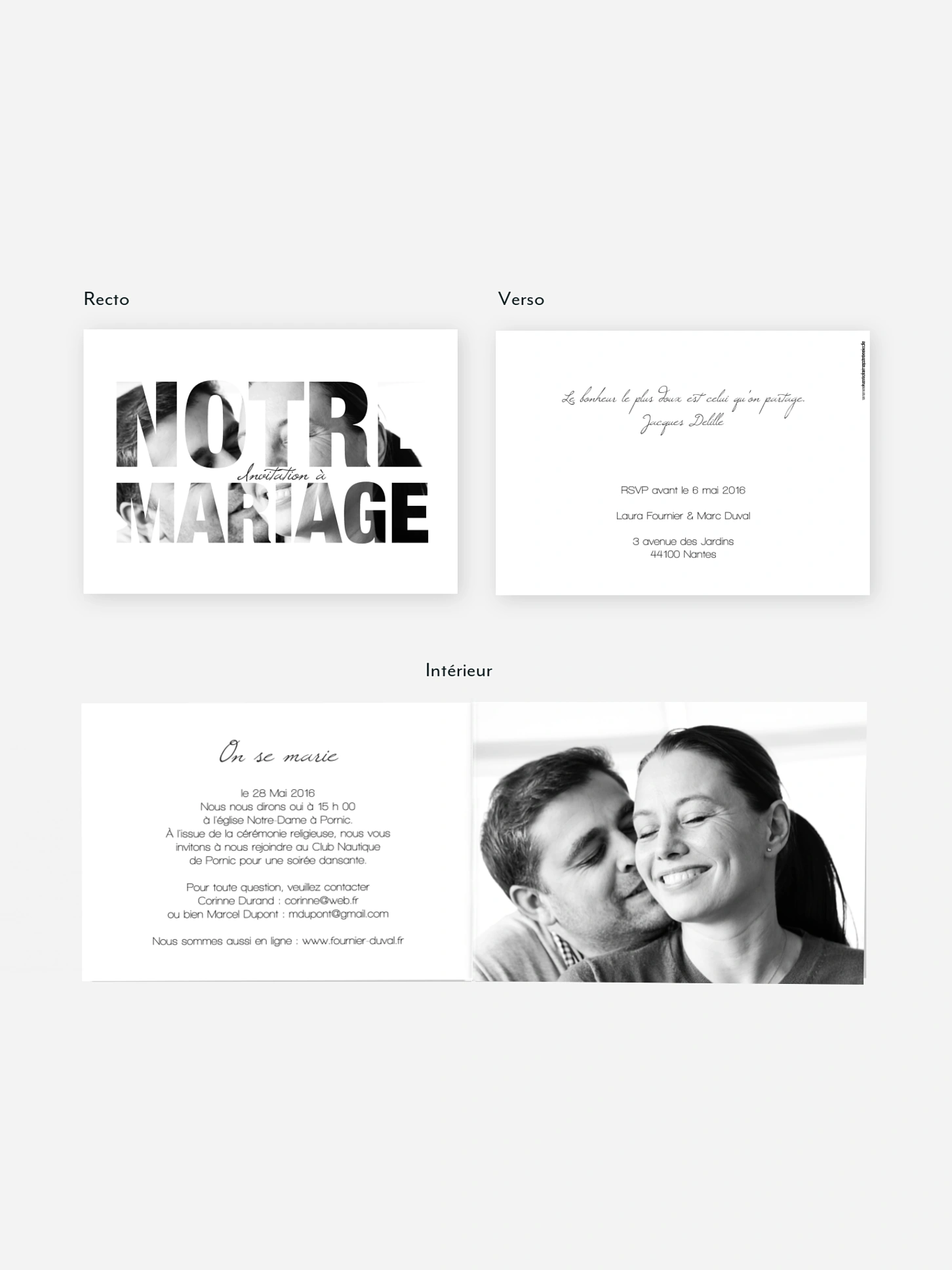 Faire-part mariage Pochoir