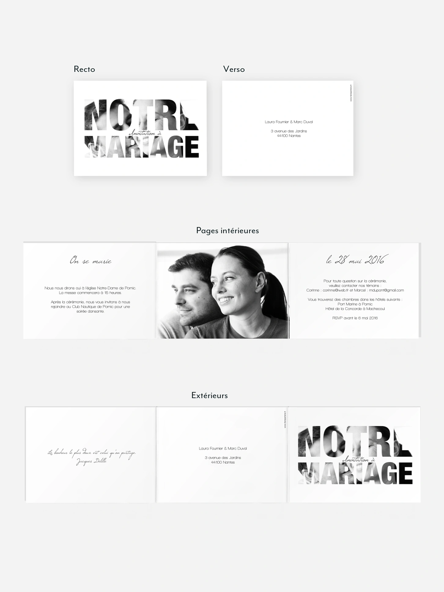 Faire-part mariage Pochoir