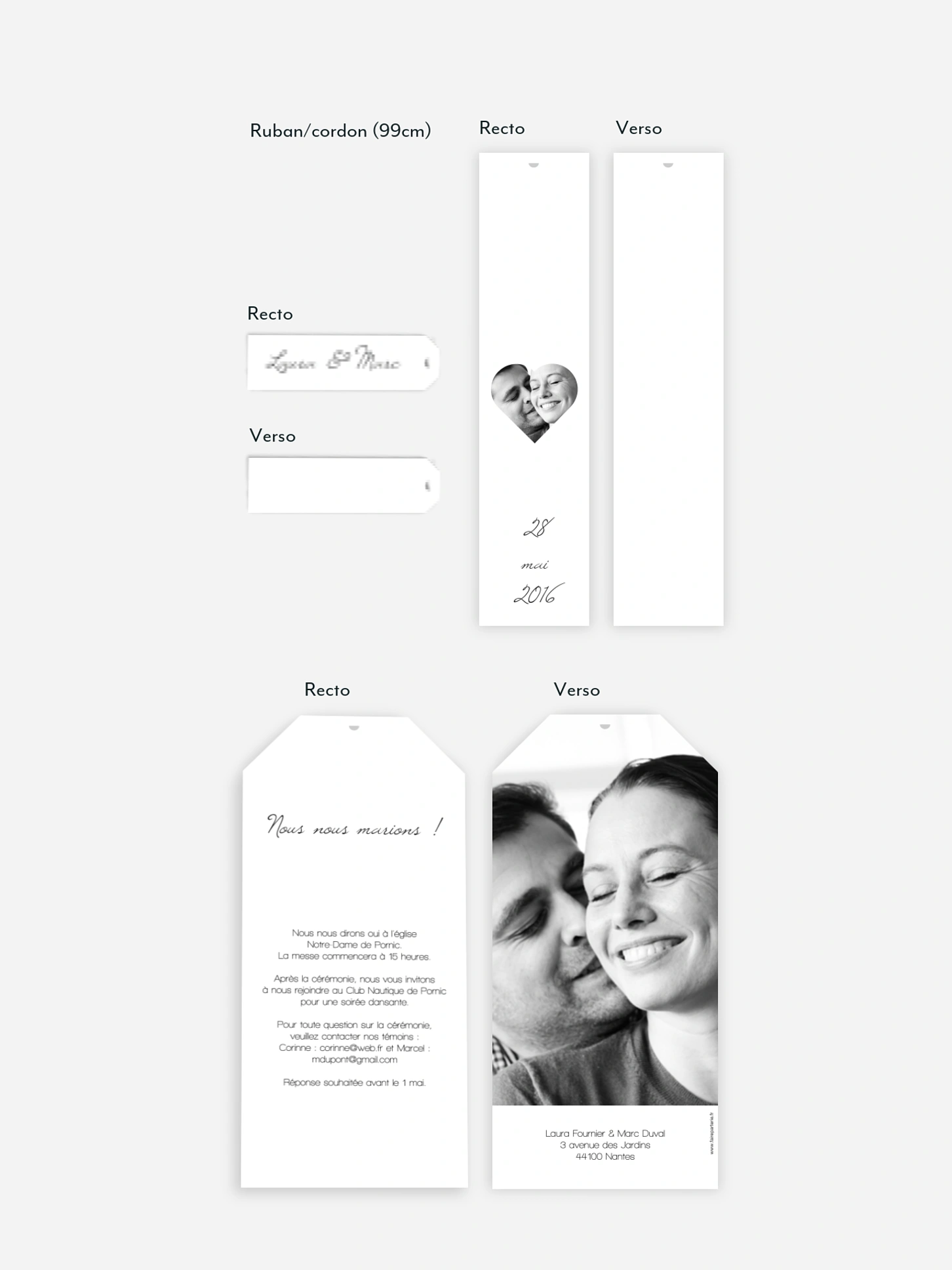Faire-part mariage Pochoir