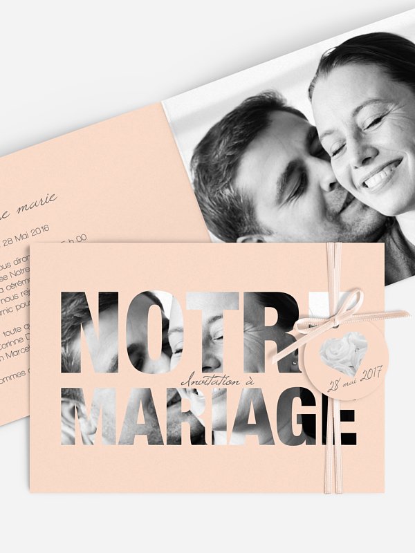 Faire-part mariage Pochoir
