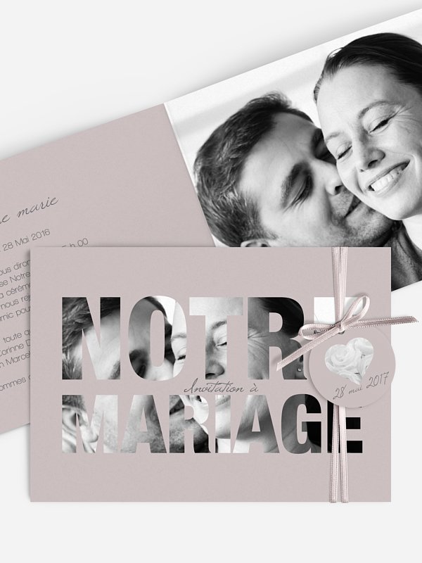 Faire-part mariage Pochoir