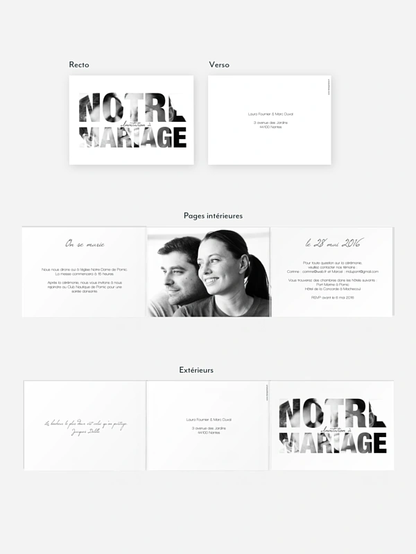 Faire-part mariage Pochoir