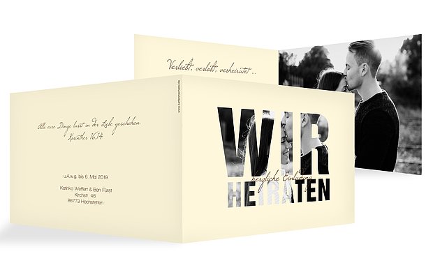 Hochzeitseinladung Durchblick