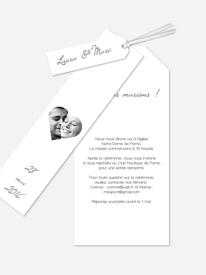 Faire-part mariage Pochoir
