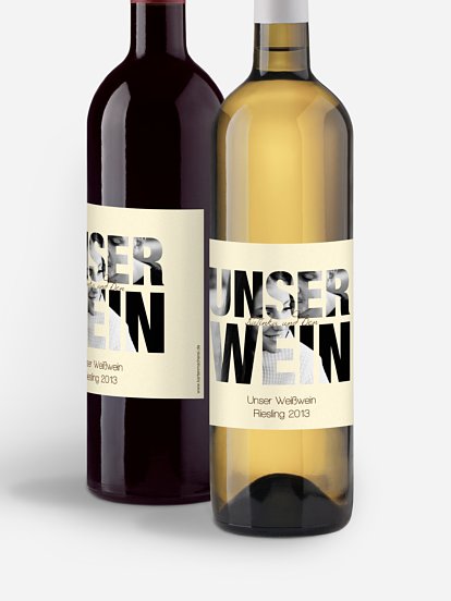 Flaschenetikett Hochzeit Durchblick