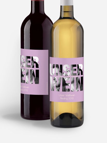 Flaschenetikett Hochzeit Durchblick