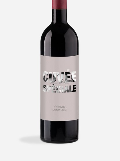 Étiquette bouteille Pochoir