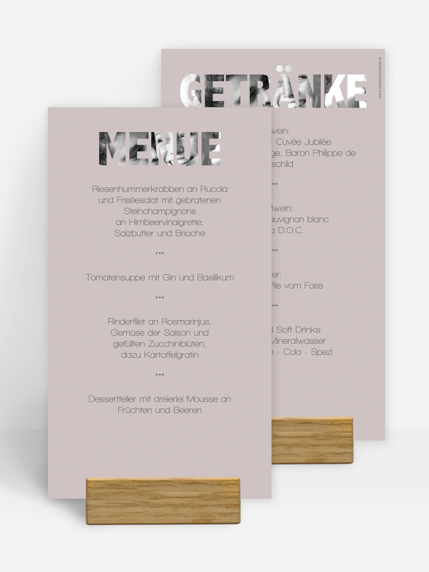 Menükarte Hochzeit Durchblick