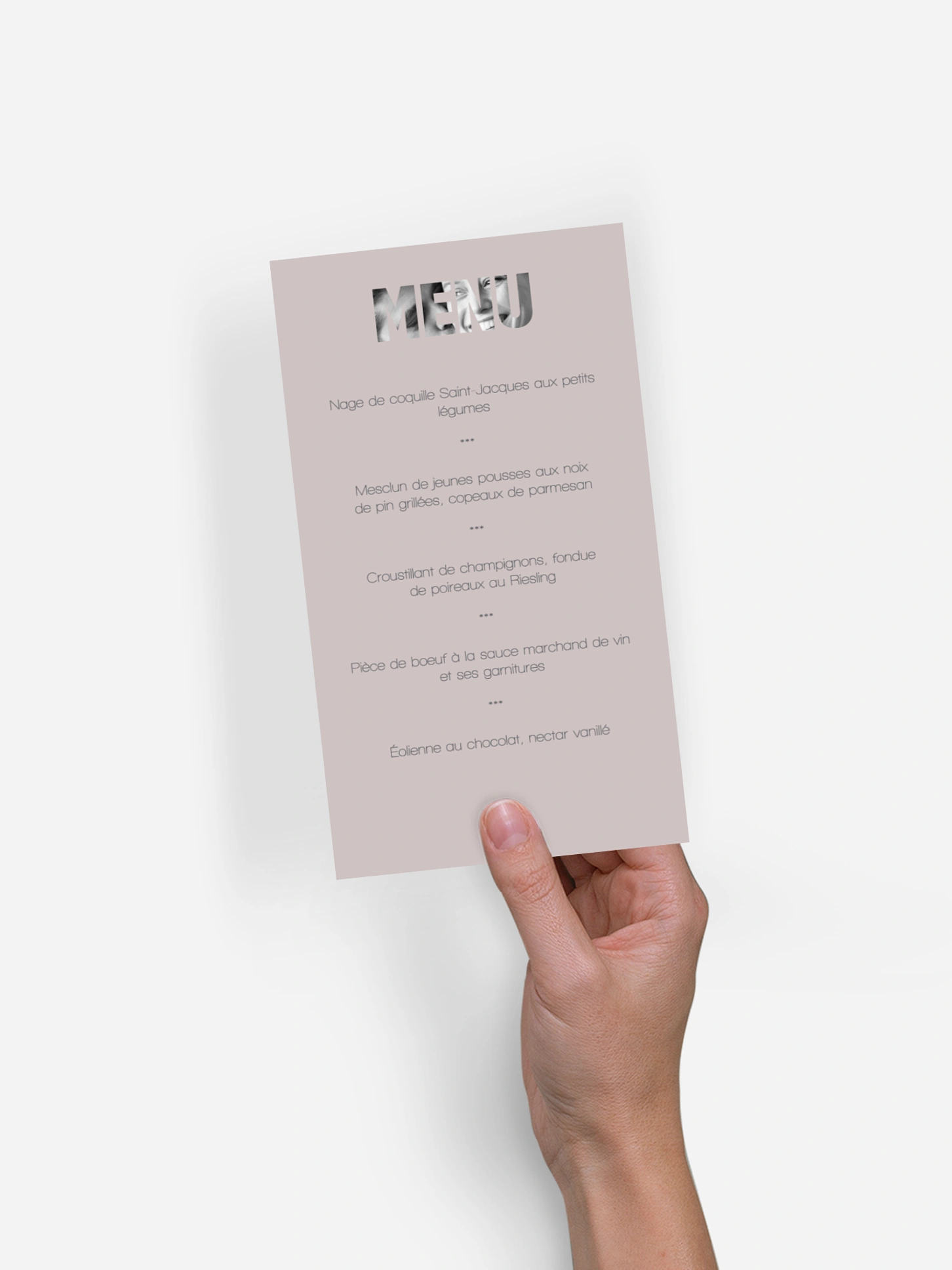 Menu mariage Pochoir