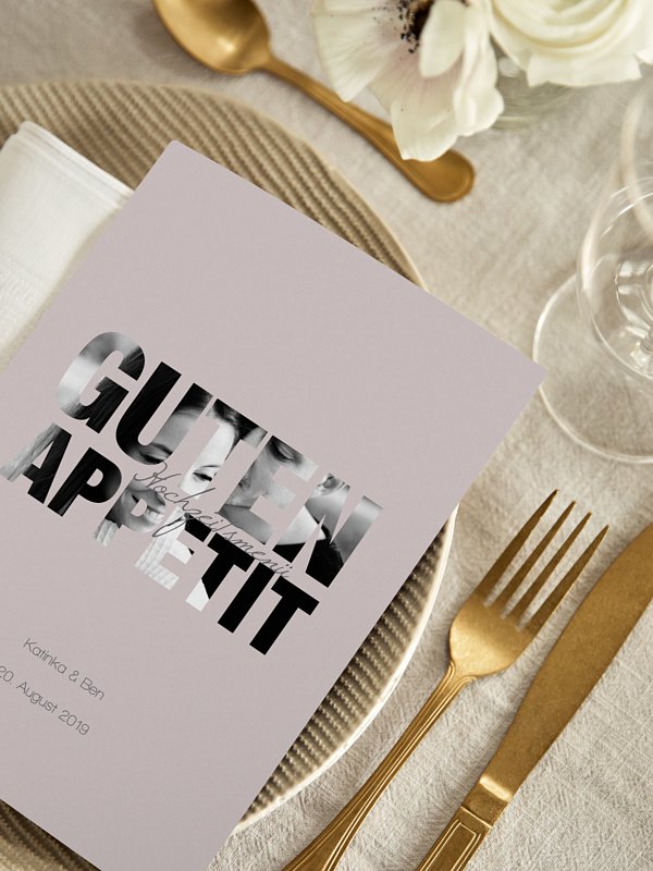 Menükarte Hochzeit Durchblick