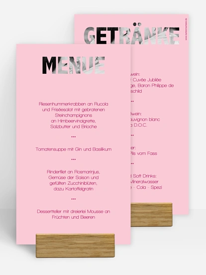 Menükarte Hochzeit Durchblick