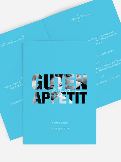 Menükarte Hochzeit Durchblick